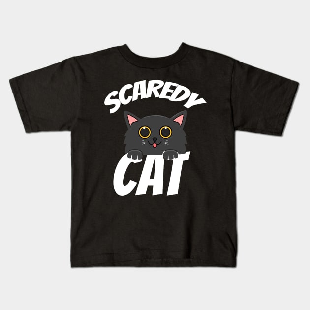 SCAREDY CAT PUMPKIN HALLOWEEN Kids T-Shirt by Dieowl